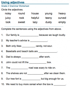 Adjectives - TeachingCave.com - TeachingCave.com